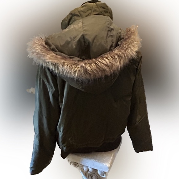 Levis coat Women’s Duck Down Faux Fur Hooded Parka Jacket L u2K - Picture 3 of 8